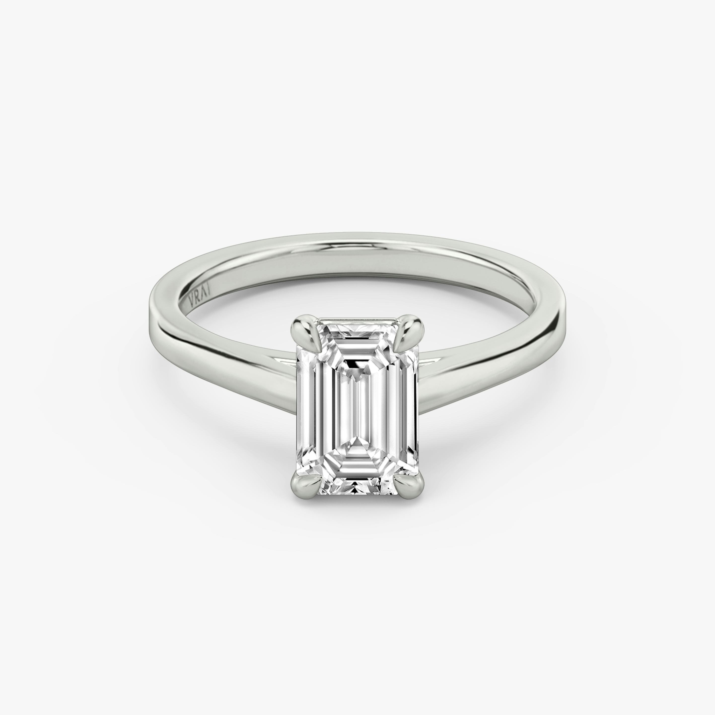 The Cathedral | Emerald | 18k | 18k White Gold | Band: Plain | Diamond orientation: vertical | Carat weight: See full inventory