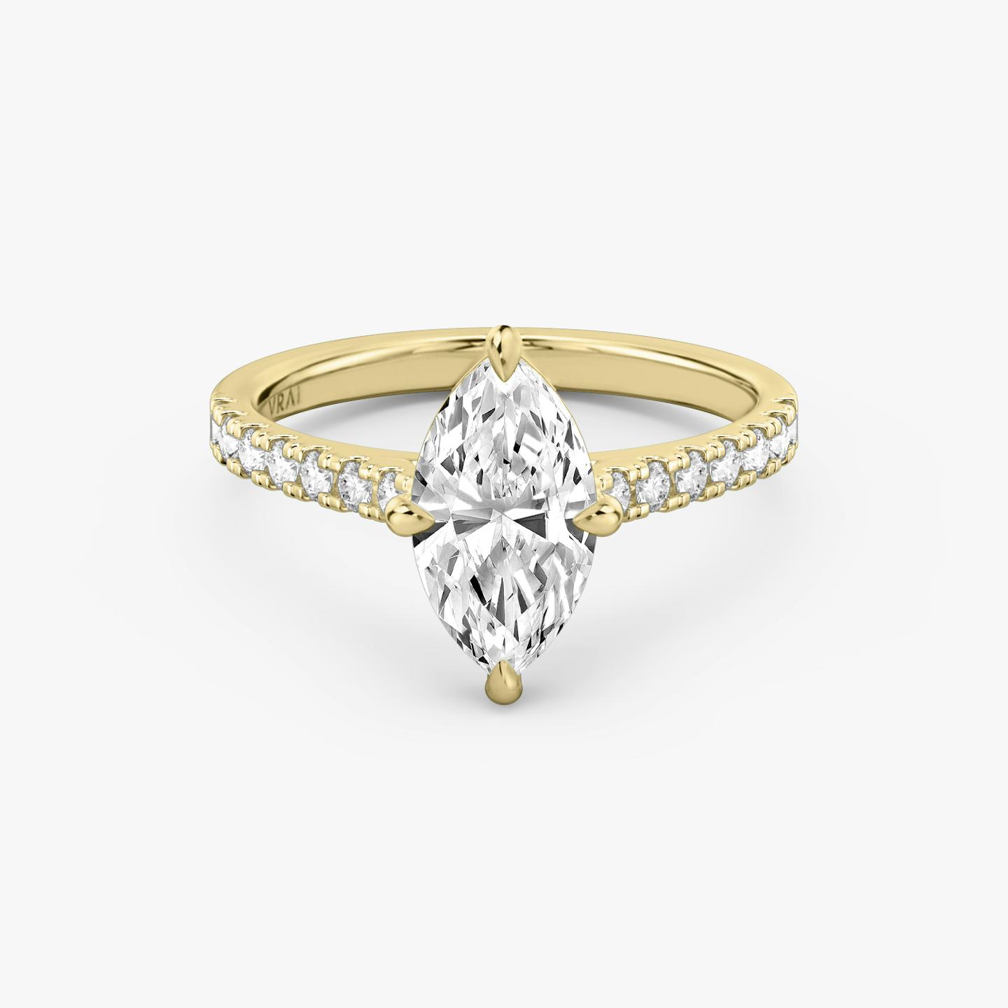 The Cathedral | Pavé Marquise | 18k | 18k Yellow Gold | Band: Pavé | Diamond orientation: vertical | Carat weight: See full inventory