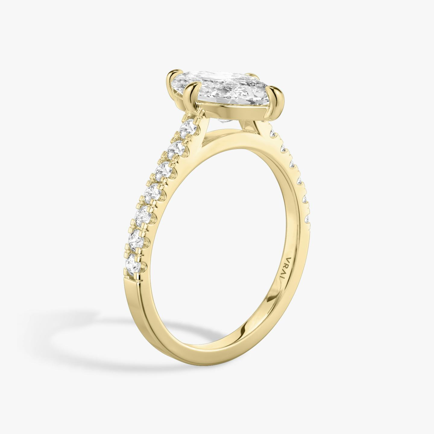 The Cathedral | Pavé Marquise | 18k | 18k Yellow Gold | Band: Pavé | Diamond orientation: vertical | Carat weight: See full inventory