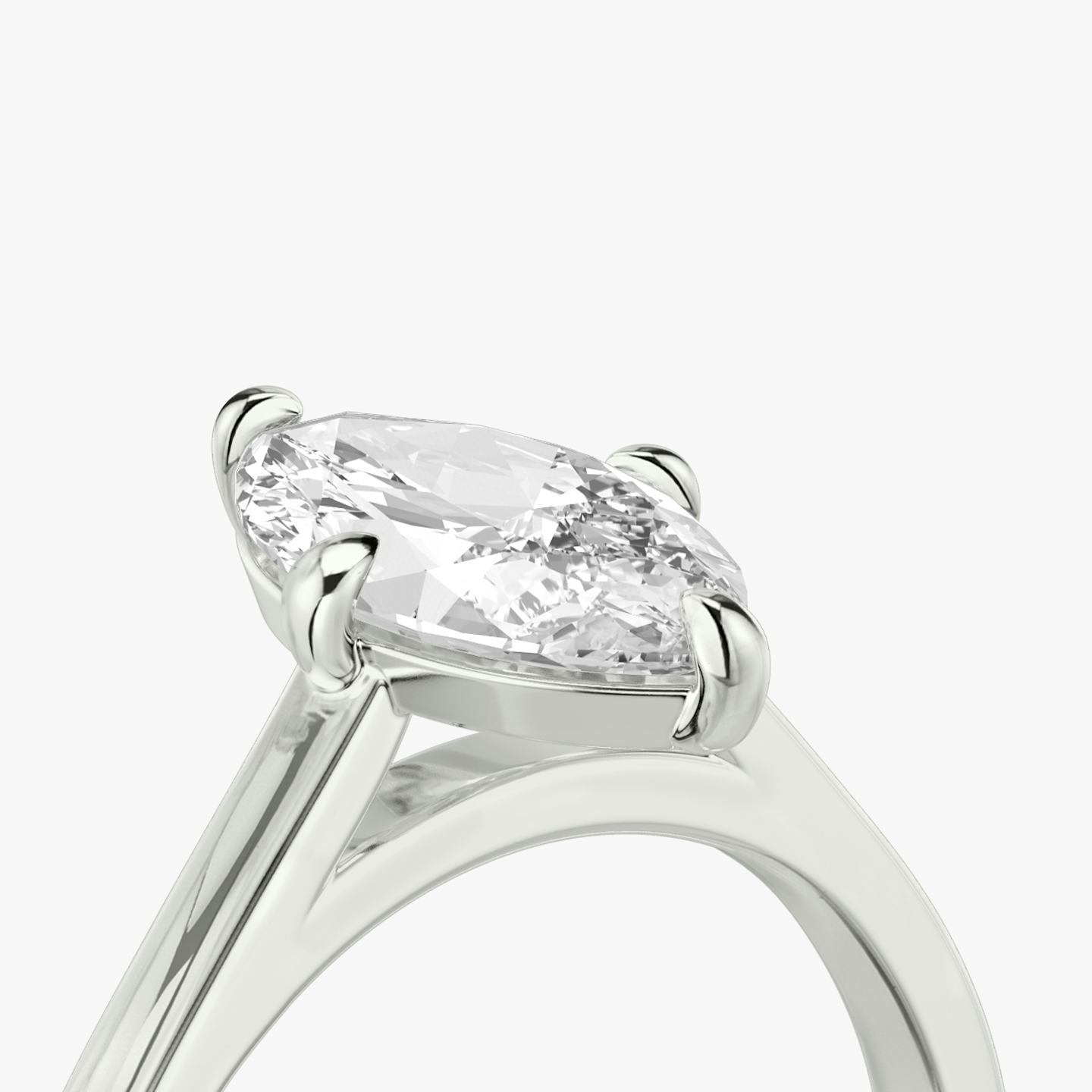 The Cathedral | Pavé Marquise | Platinum | Band: Plain | Diamond orientation: vertical | Carat weight: See full inventory