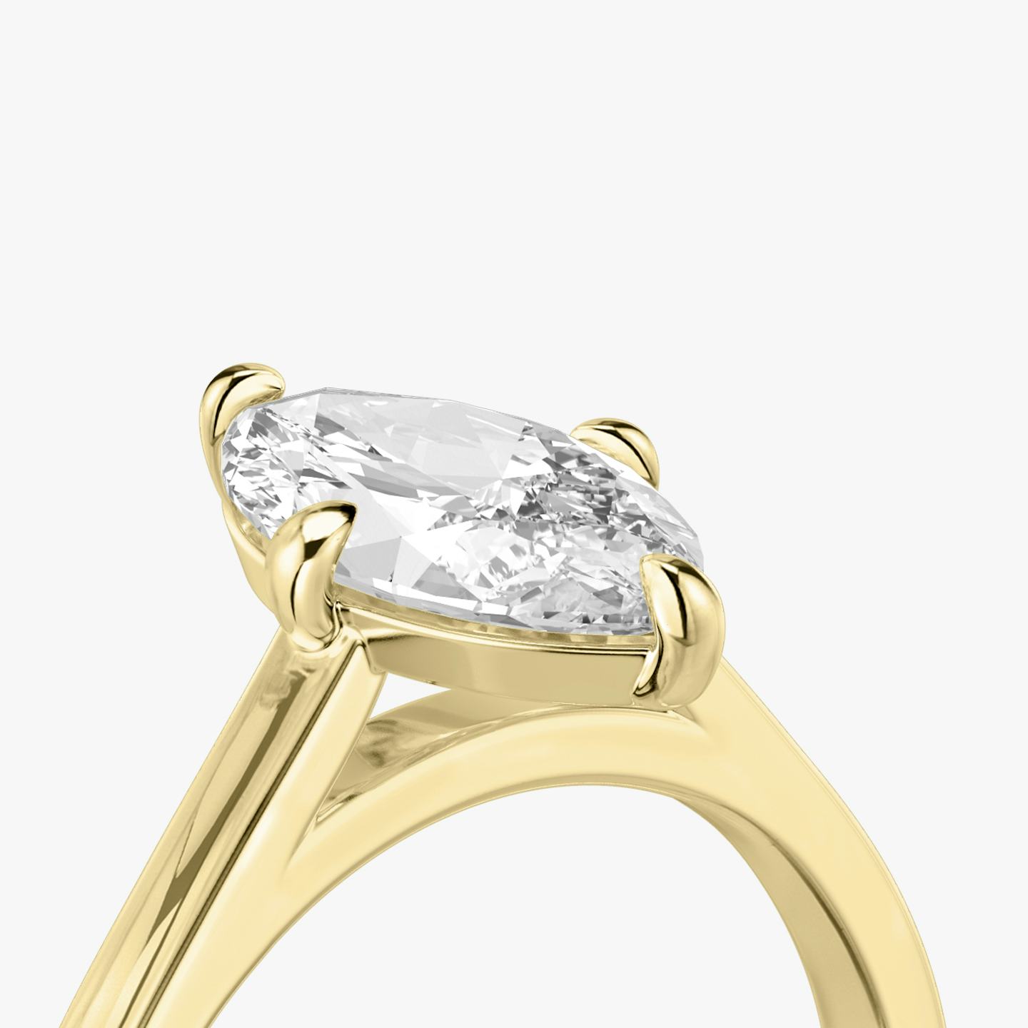 The Cathedral | Pavé Marquise | 18k | 18k Yellow Gold | Band: Plain | Diamond orientation: vertical | Carat weight: See full inventory