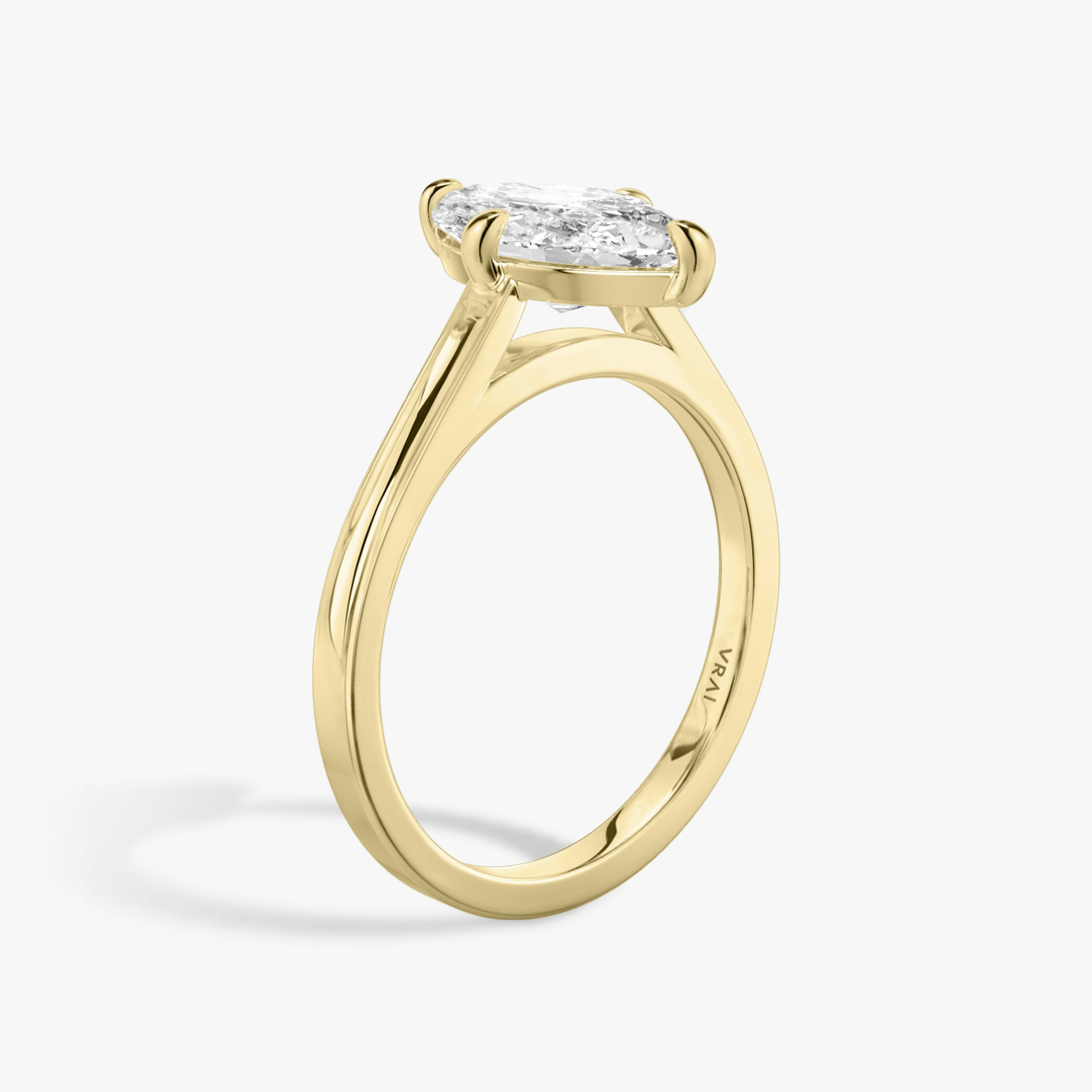 The Cathedral | Pavé Marquise | 18k | 18k Yellow Gold | Band: Plain | Diamond orientation: vertical | Carat weight: See full inventory