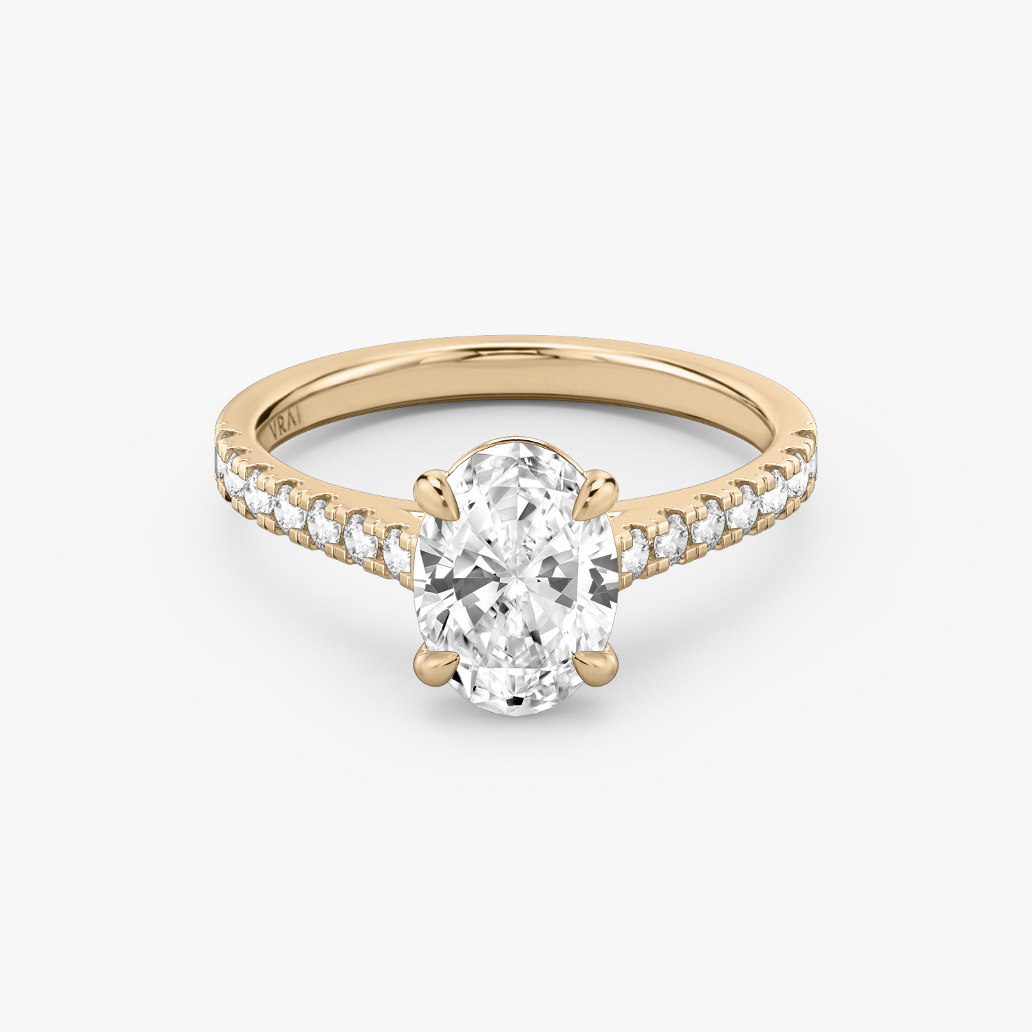 Cathedral Oval Engagement Ring | 14k Rose Gold