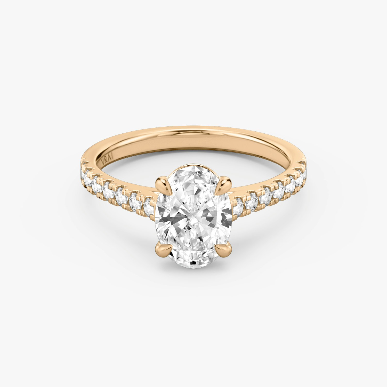 Cathedral Oval Engagement Ring | 14k Rose Gold