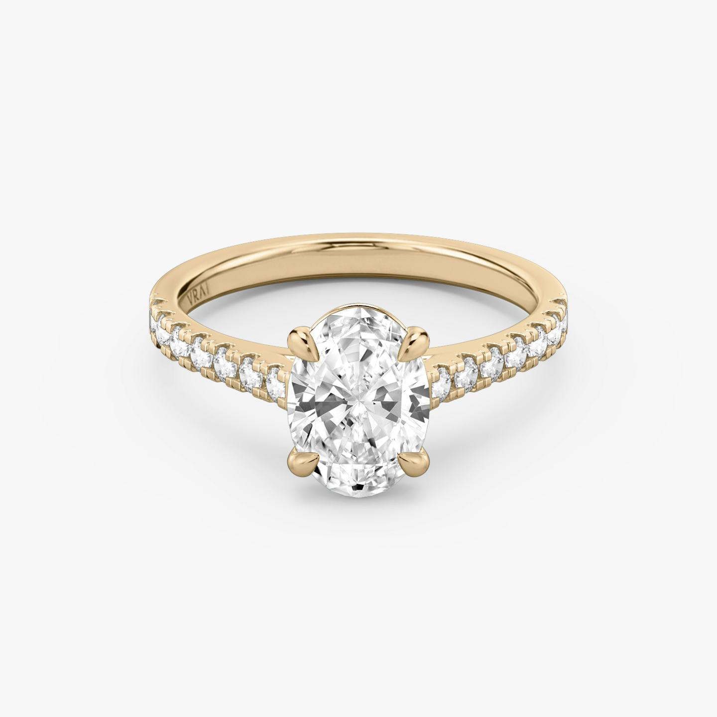 The Cathedral | Oval | 14k | 14k Rose Gold | Band: Pavé | Diamond orientation: vertical | Carat weight: See full inventory