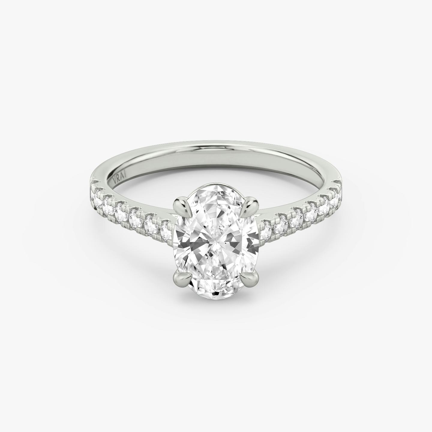The Cathedral | Oval | Platinum | Band: Pavé | Diamond orientation: vertical | Carat weight: See full inventory