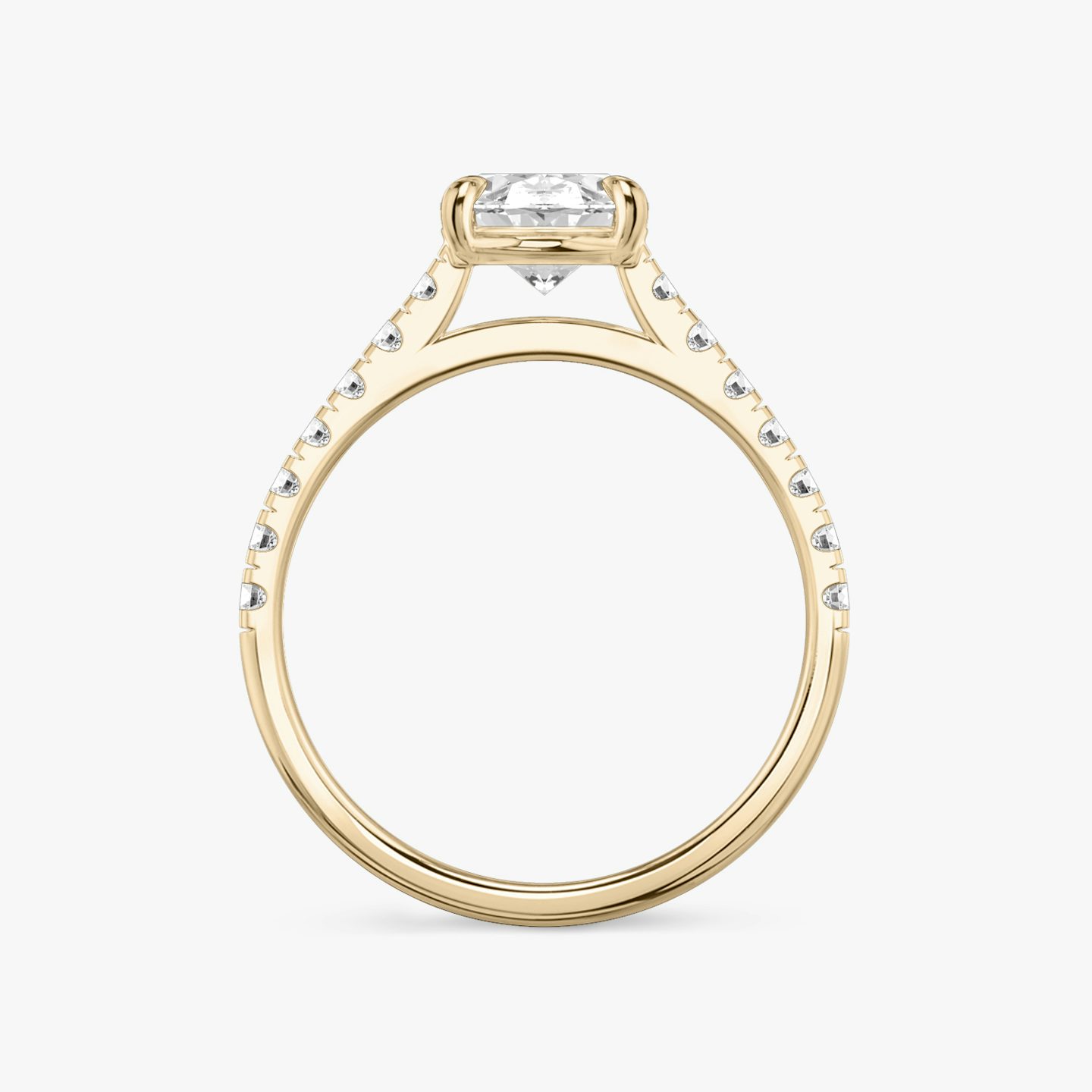 The Cathedral | Oval | 14k | 14k Rose Gold | Band: Pavé | Diamond orientation: vertical | Carat weight: See full inventory