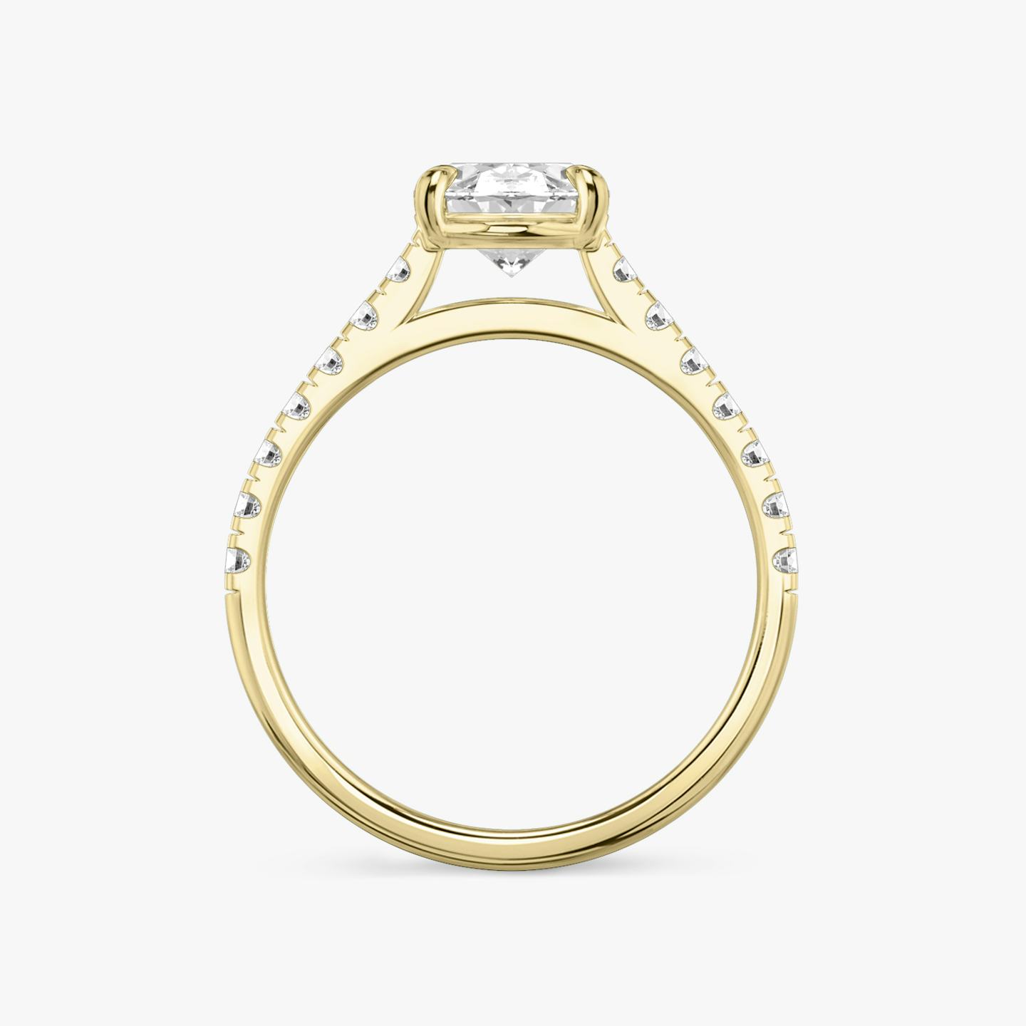 The Cathedral | Oval | 18k | 18k Yellow Gold | Band: Pavé | Diamond orientation: vertical | Carat weight: See full inventory