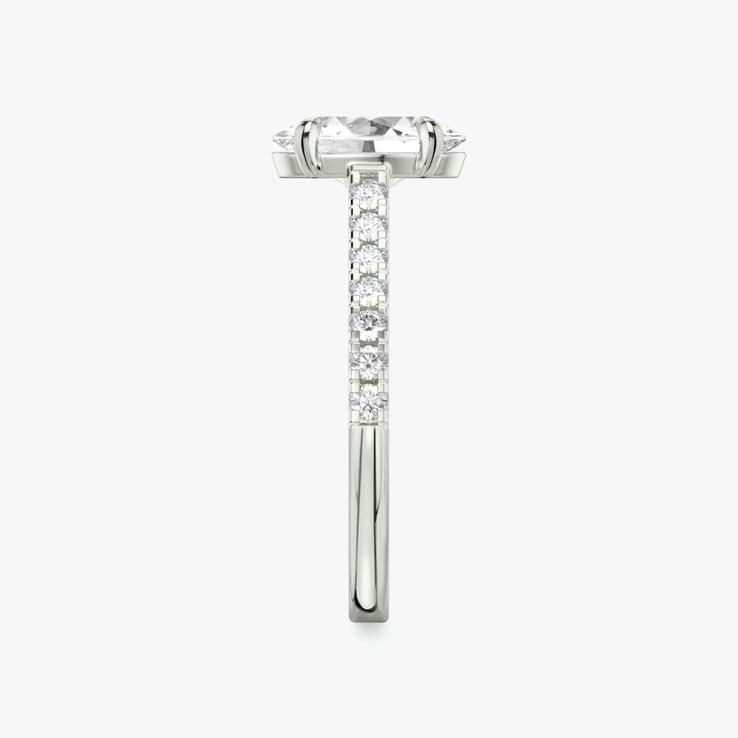 The Cathedral | Oval | 18k | 18k White Gold | Band: Pavé | Diamond orientation: vertical | Carat weight: See full inventory