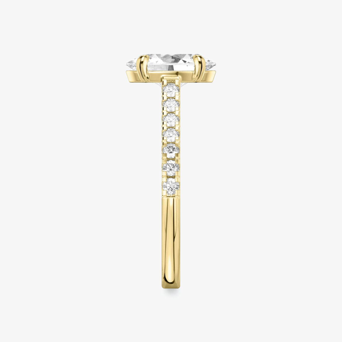 The Cathedral | oval | 18k | yellow-gold | bandAccent: pave | diamondOrientation: vertical | caratWeight: other