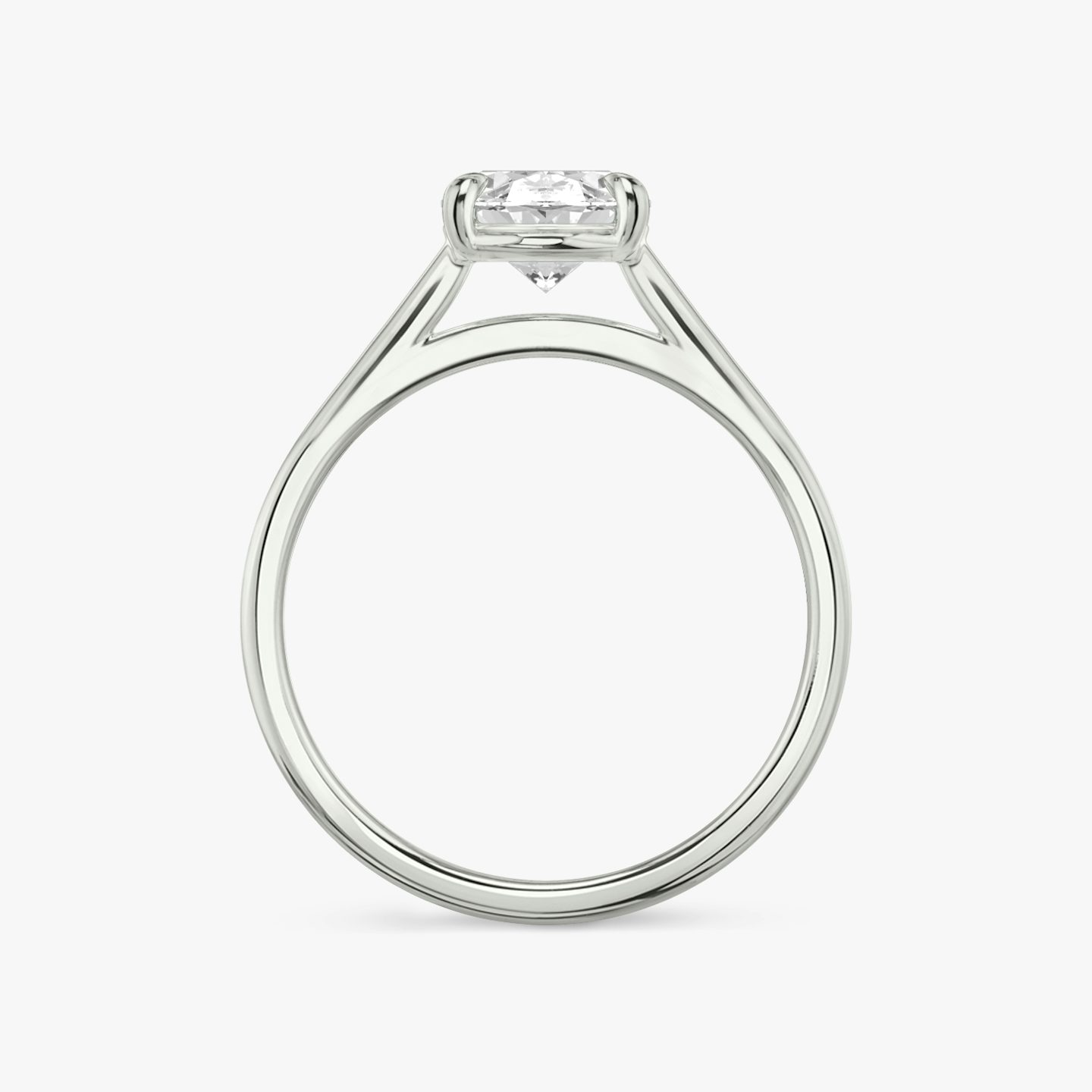 The Cathedral | Oval | Platinum | Band: Plain | Diamond orientation: vertical | Carat weight: See full inventory