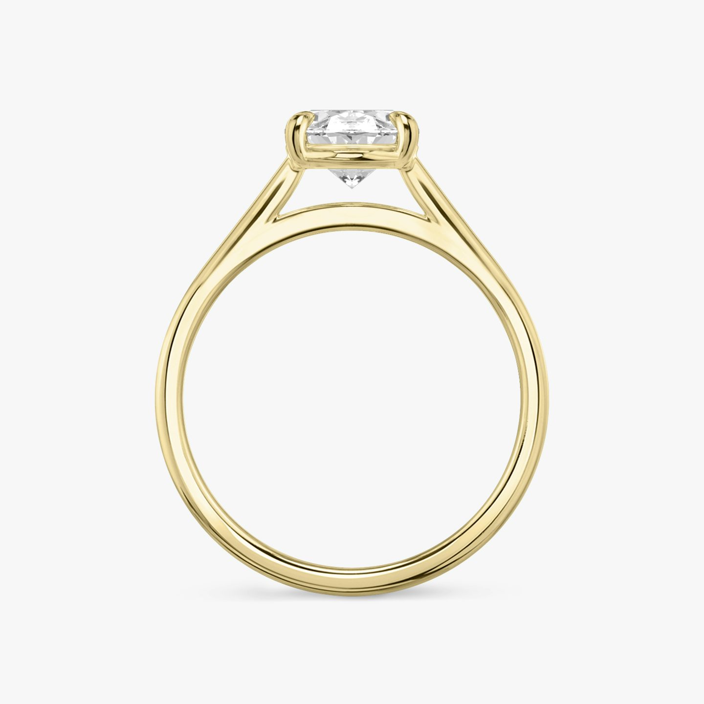 The Cathedral | oval | 18k | yellow-gold | bandAccent: plain | diamondOrientation: vertical | caratWeight: other