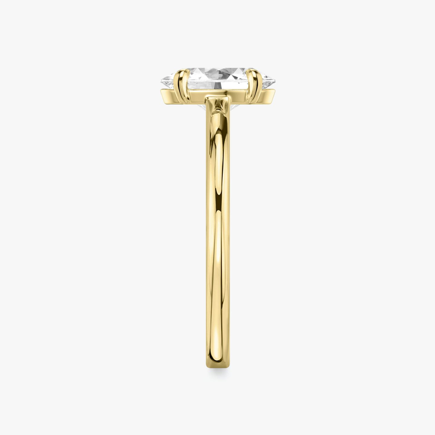 The Cathedral | oval | 18k | yellow-gold | bandAccent: plain | diamondOrientation: vertical | caratWeight: other