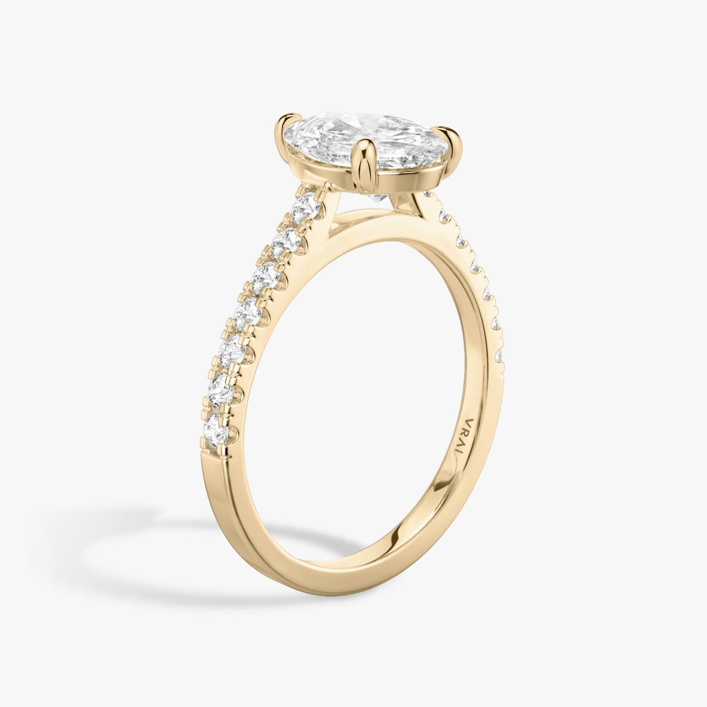 The Cathedral | Pear | 14k | 14k Rose Gold | Band: Pavé | Diamond orientation: vertical | Carat weight: See full inventory