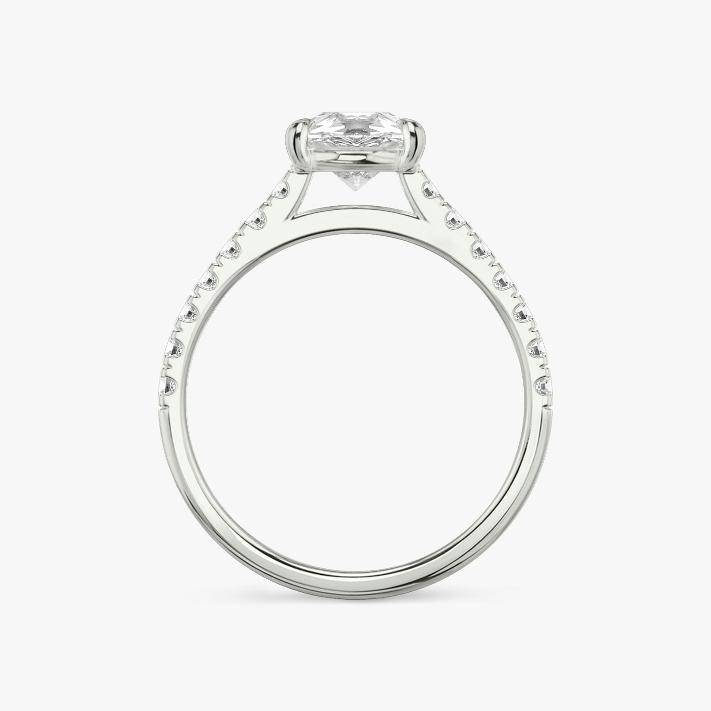 The Cathedral | Pear | 18k | 18k White Gold | Band: Pavé | Diamond orientation: vertical | Carat weight: See full inventory