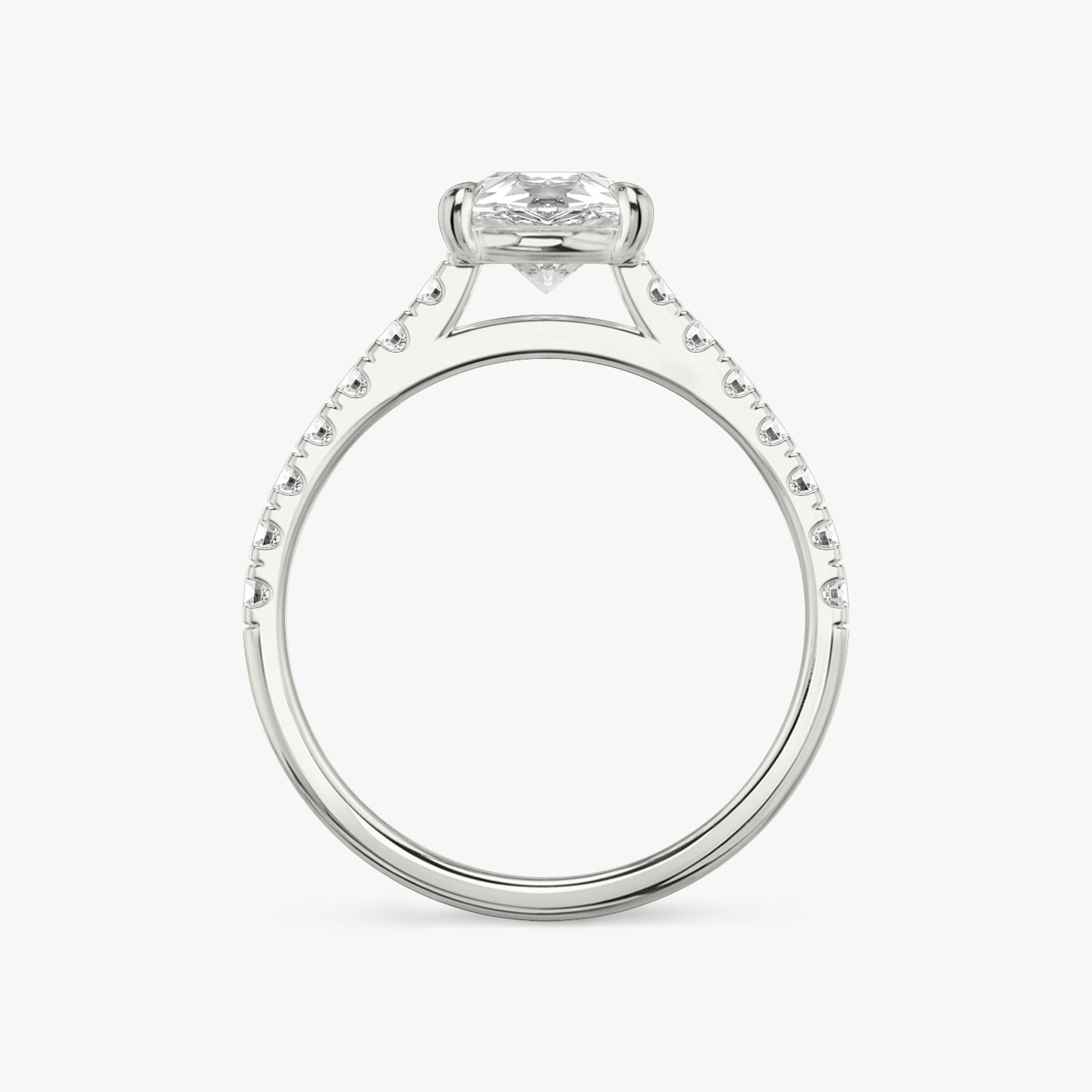 The Cathedral | pear | platinum | bandAccent: pave | diamondOrientation: vertical | caratWeight: other