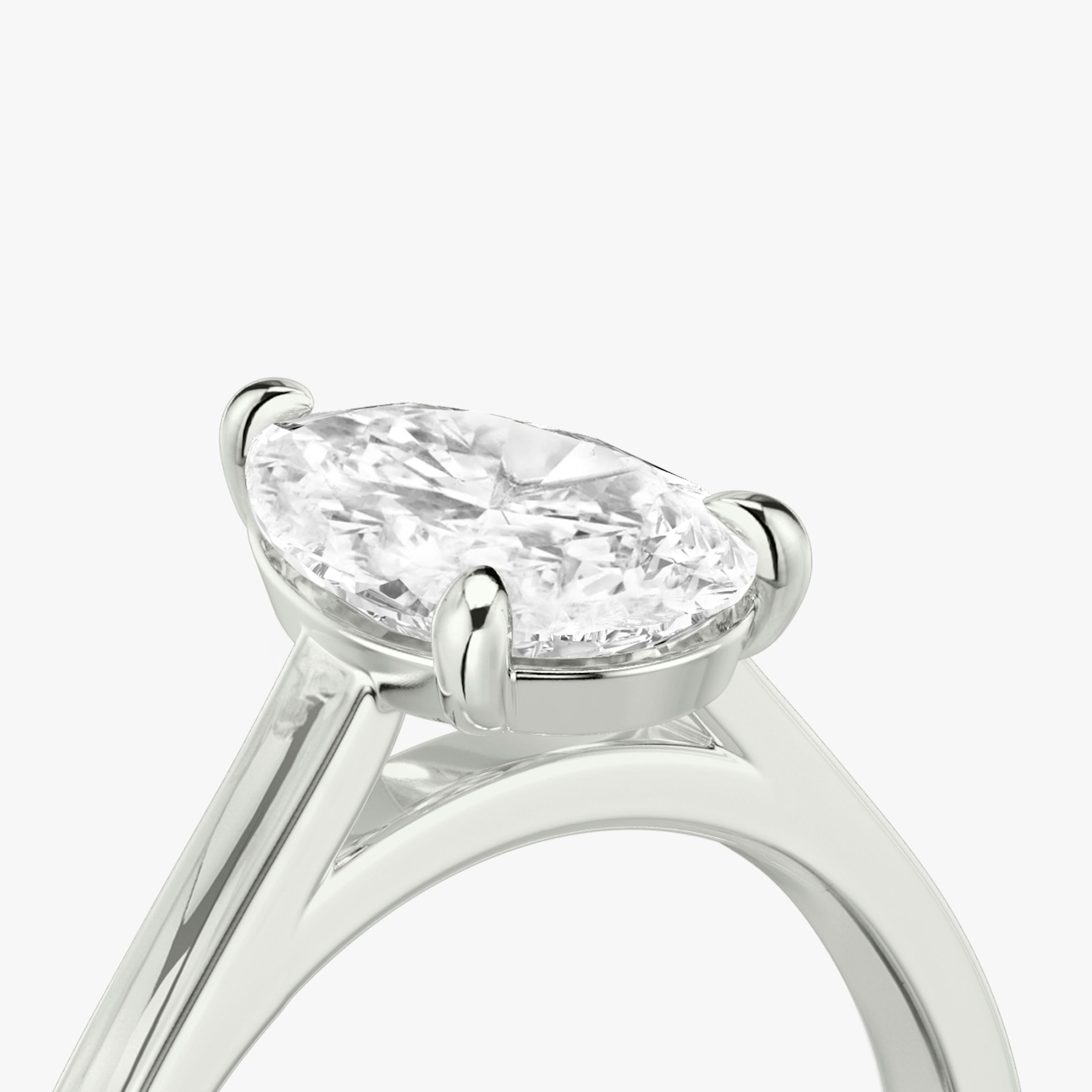 The Cathedral | Pear | Platinum | Band: Plain | Diamond orientation: vertical | Carat weight: See full inventory