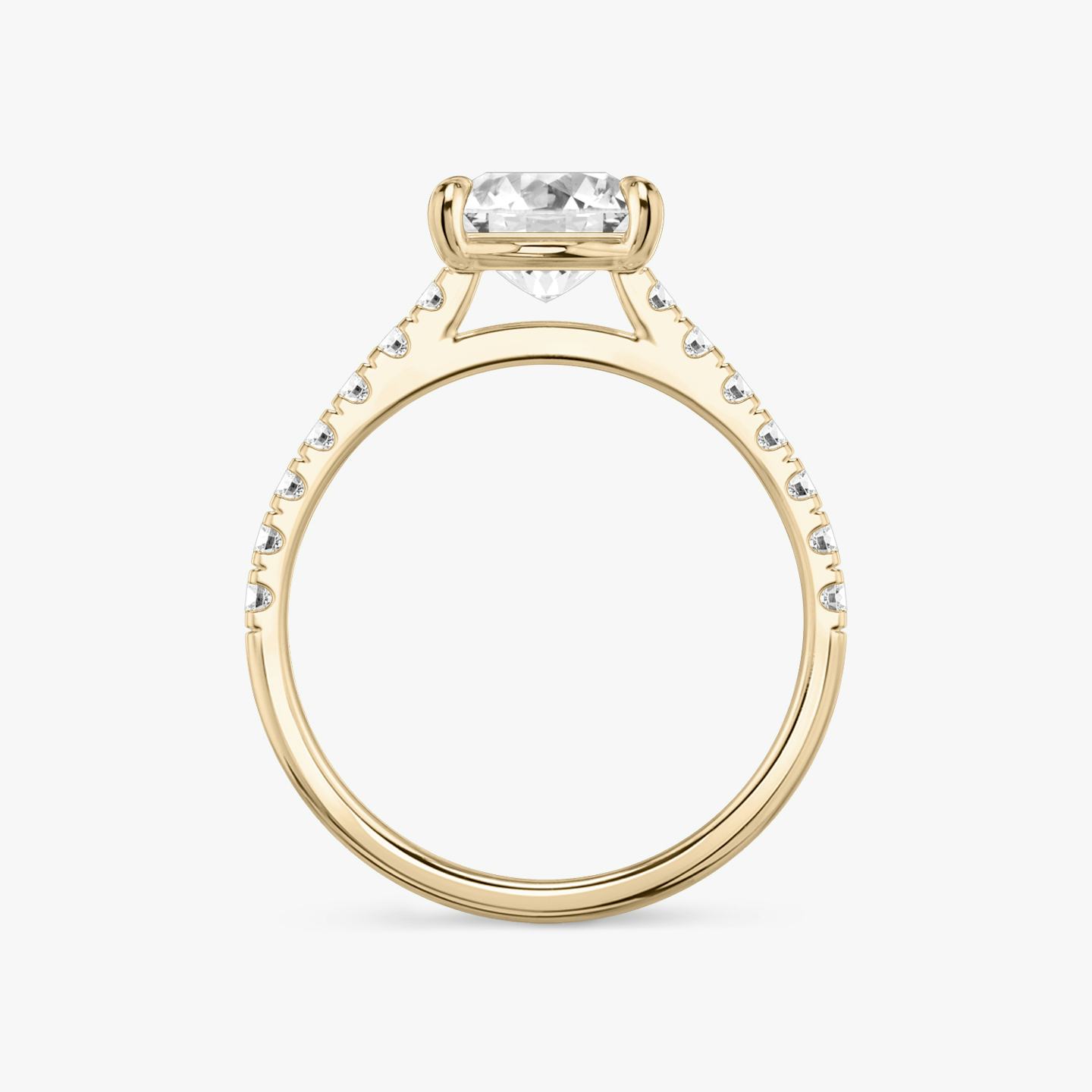 The Cathedral | Princess | 14k | 14k Rose Gold | Band: Pavé | Diamond orientation: vertical | Carat weight: See full inventory