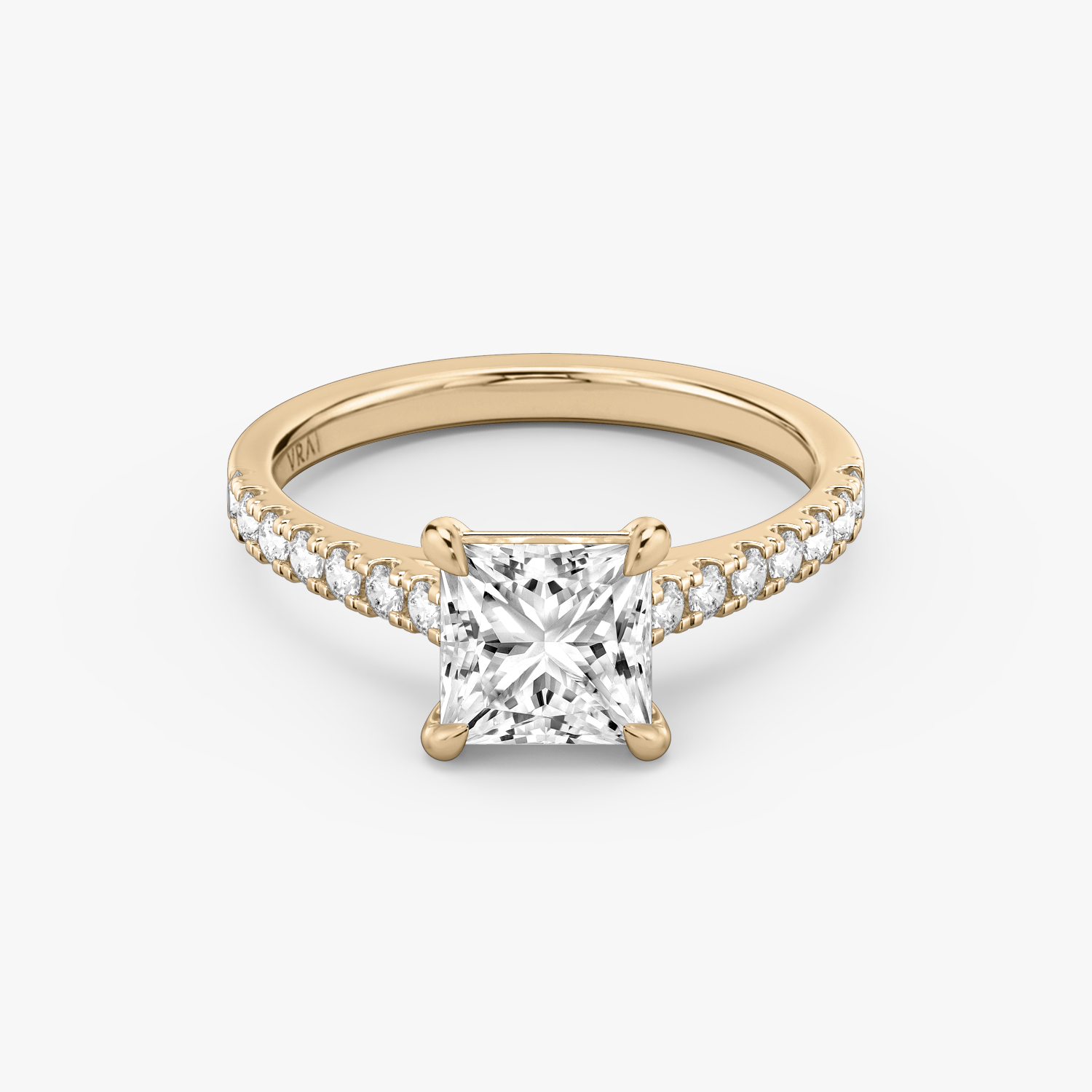 Cathedral Princess Engagement Ring | 14k Rose Gold
