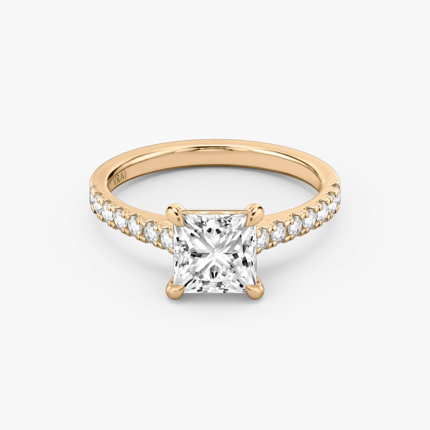 Cathedral Princess Engagement Ring | 14k Rose Gold