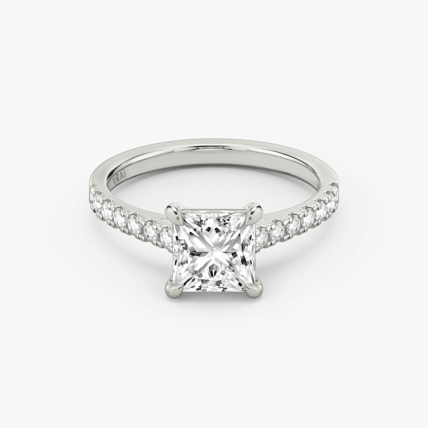The Cathedral | Princess | 18k | 18k White Gold | Band: Pavé | Diamond orientation: vertical | Carat weight: See full inventory