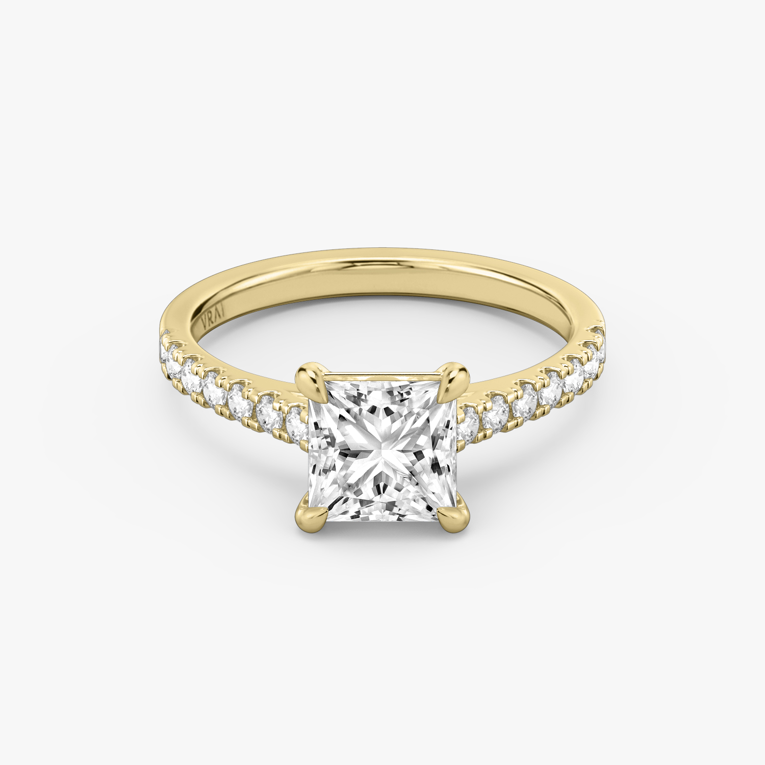 Cathedral Princess Engagement Ring | 18k Yellow Gold