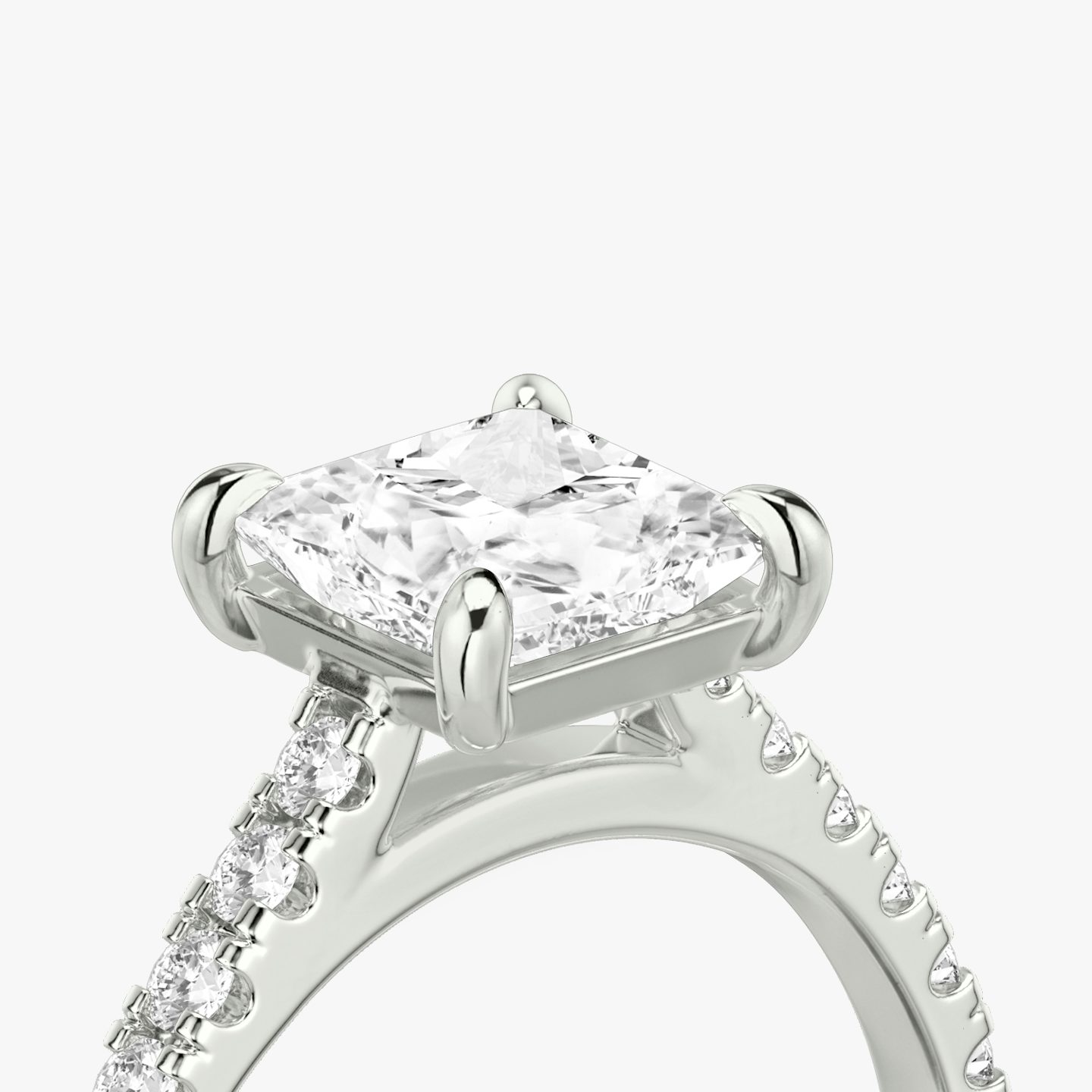 The Cathedral | princess | platinum | bandAccent: pave | diamondOrientation: vertical | caratWeight: other