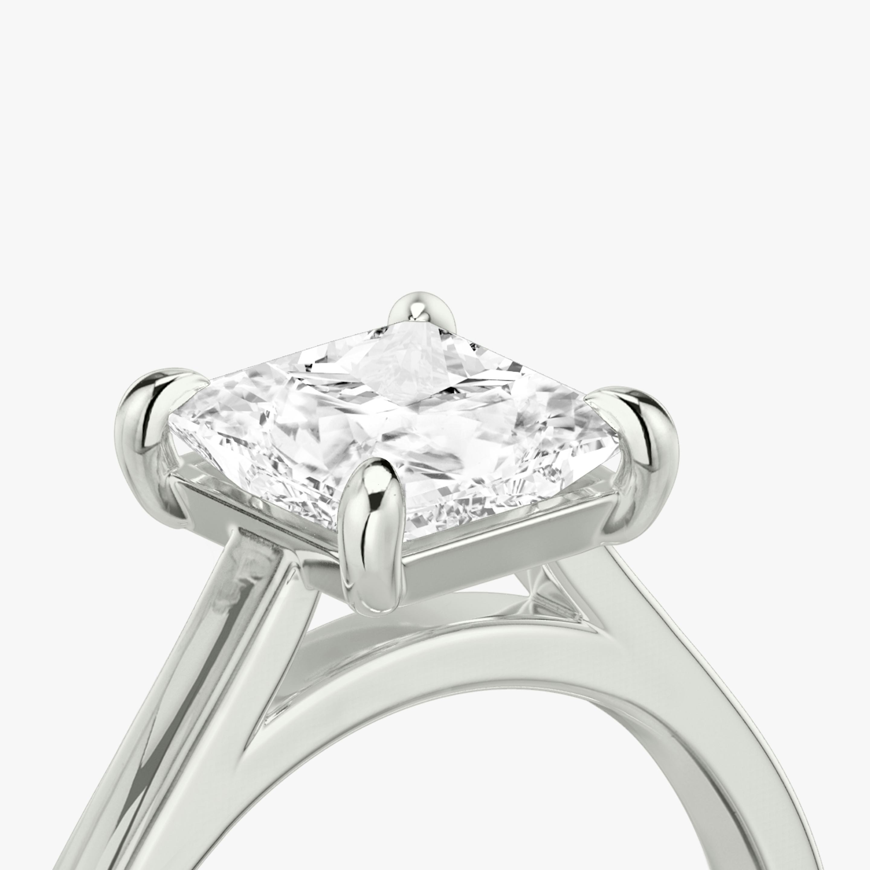 The Cathedral | Princess | Platinum | Band: Plain | Diamond orientation: vertical | Carat weight: See full inventory