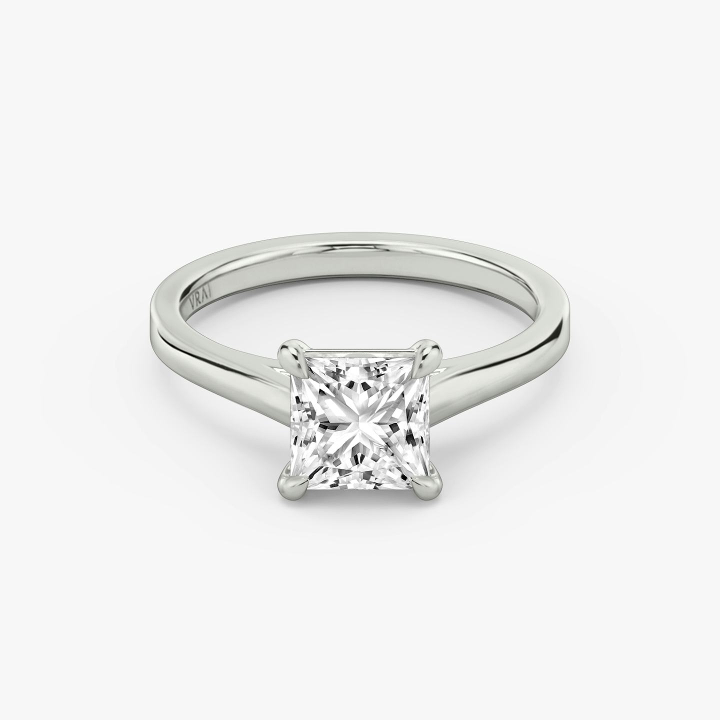 The Cathedral | Princess | 18k | 18k White Gold | Band: Plain | Diamond orientation: vertical | Carat weight: See full inventory