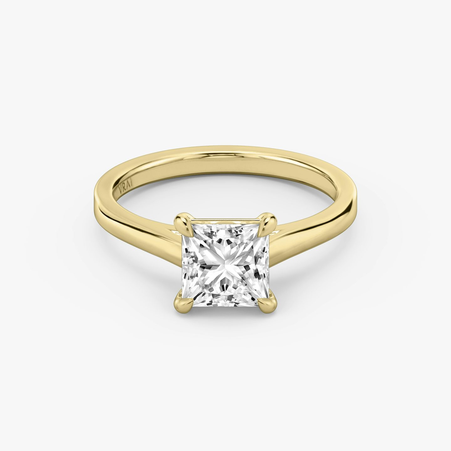 The Cathedral | princess | 18k | yellow-gold | bandAccent: plain | diamondOrientation: vertical | caratWeight: other