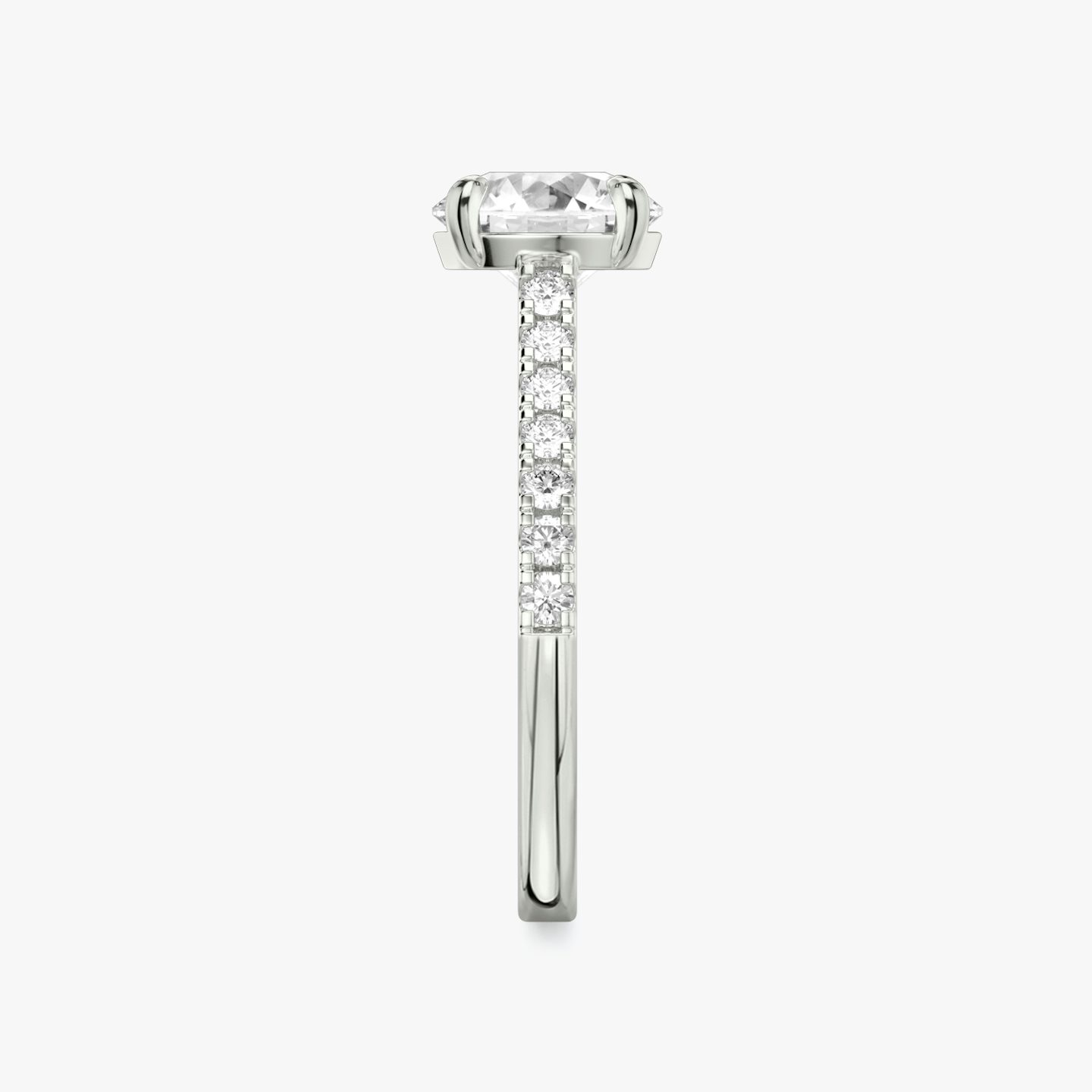 The Cathedral | Round Brilliant | 18k | 18k White Gold | Band: Pavé | Carat weight: See full inventory | Diamond orientation: vertical