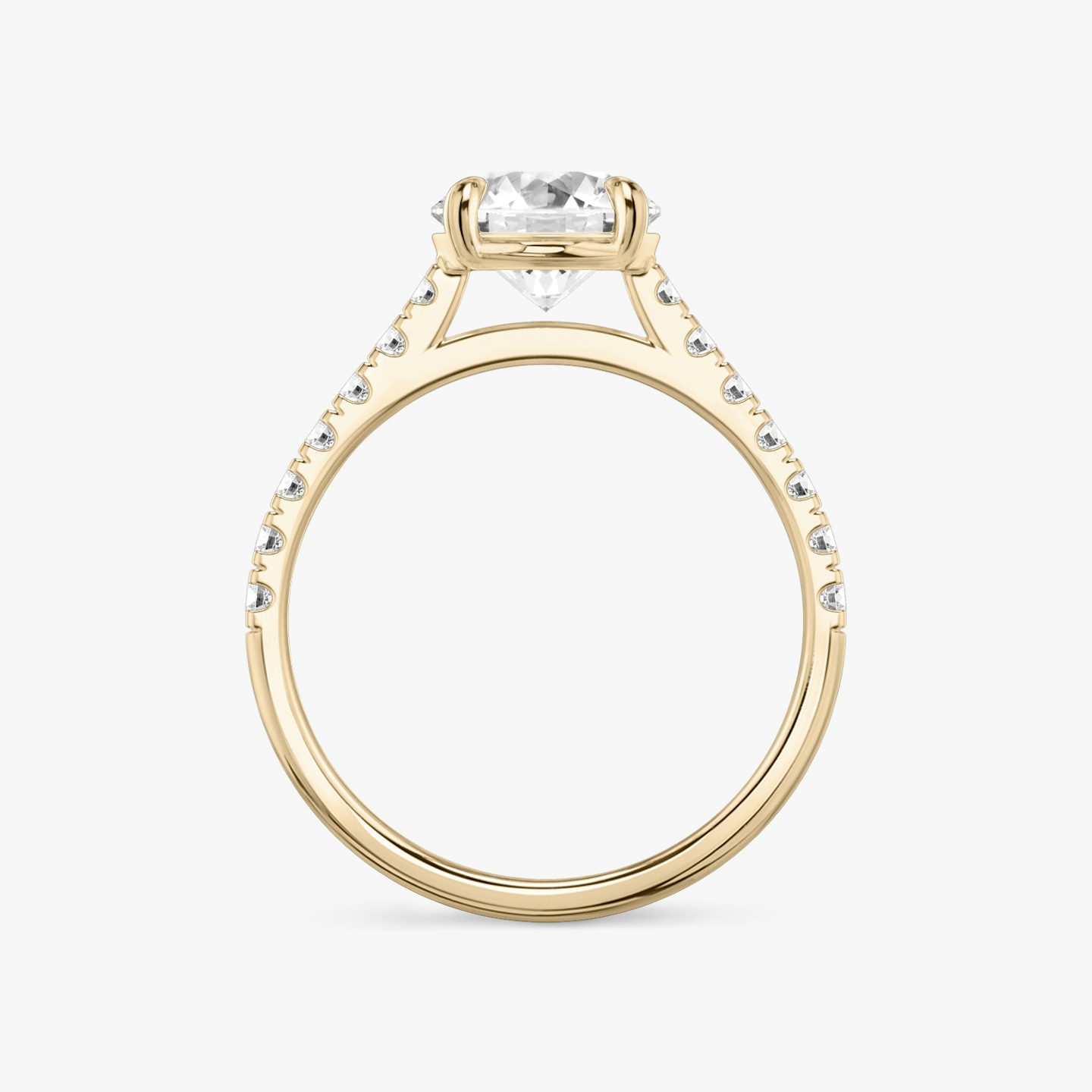 The Cathedral | Round Brilliant | 14k | 14k Rose Gold | Band: Pavé | Carat weight: See full inventory | Diamond orientation: vertical