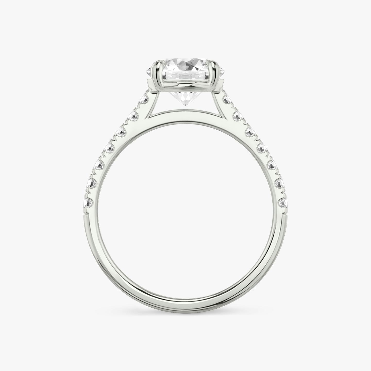 The Cathedral | Round Brilliant | 18k | 18k White Gold | Band: Pavé | Carat weight: 1 | Diamond orientation: vertical