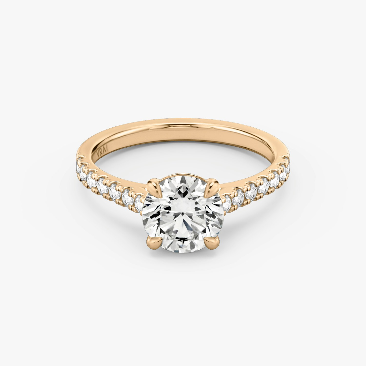 Cathedral Round Brilliant Engagement Ring | 14k Rose Gold