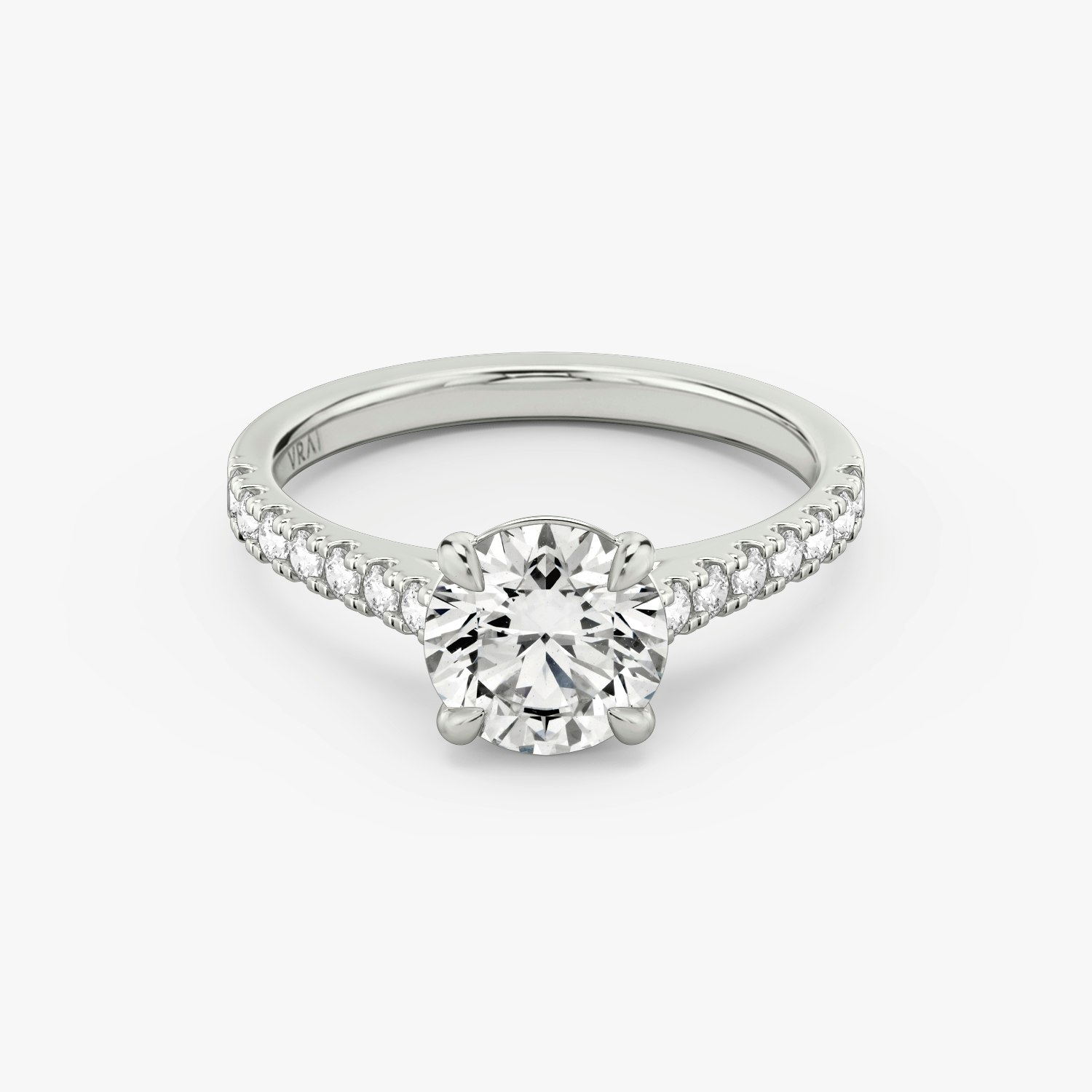 Cathedral Round Brilliant Engagement Ring | 18k White Gold
