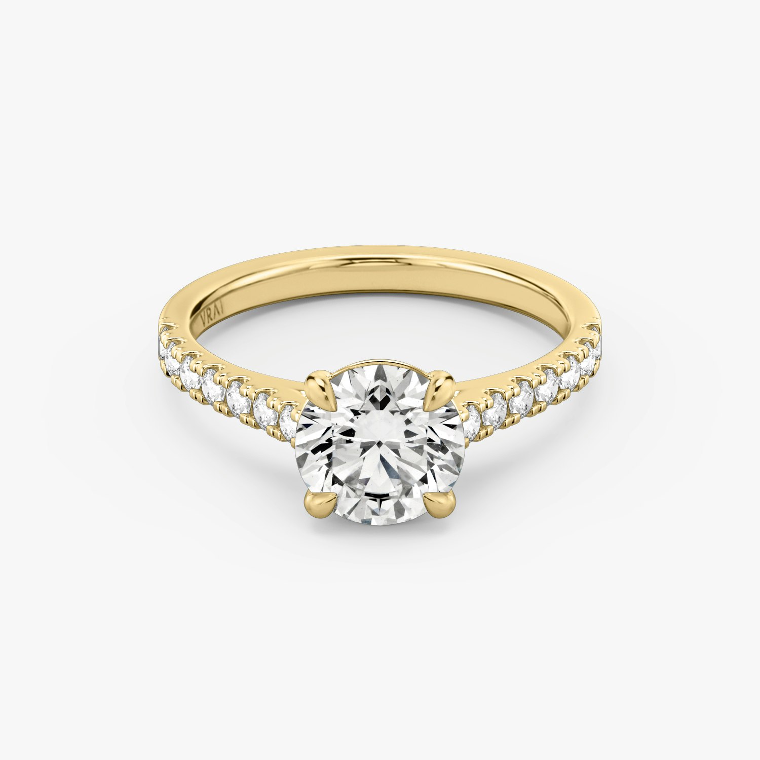Cathedral Round Brilliant Engagement Ring | 18k Yellow Gold