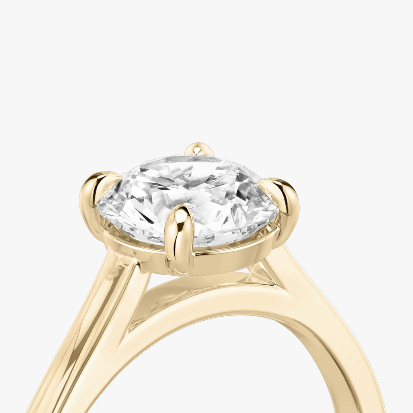 The Cathedral | Round Brilliant | 14k | 14k Rose Gold | Band: Plain | Carat weight: 1½ | Diamond orientation: vertical