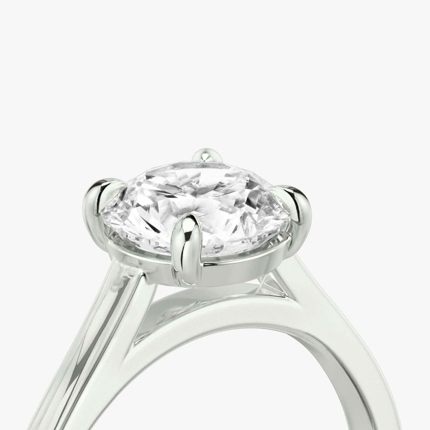 The Cathedral | Round Brilliant | 18k | 18k White Gold | Band: Plain | Carat weight: 1½ | Diamond orientation: vertical