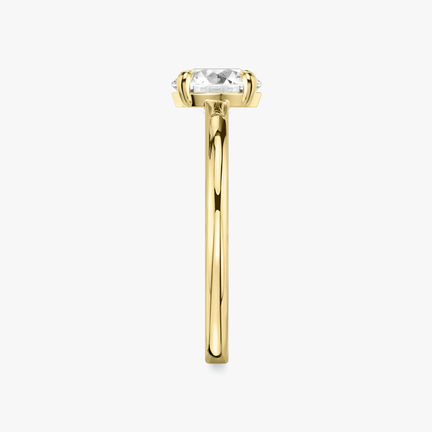The Cathedral | Round Brilliant | 18k | 18k Yellow Gold | Band: Plain | Carat weight: 1½ | Diamond orientation: vertical