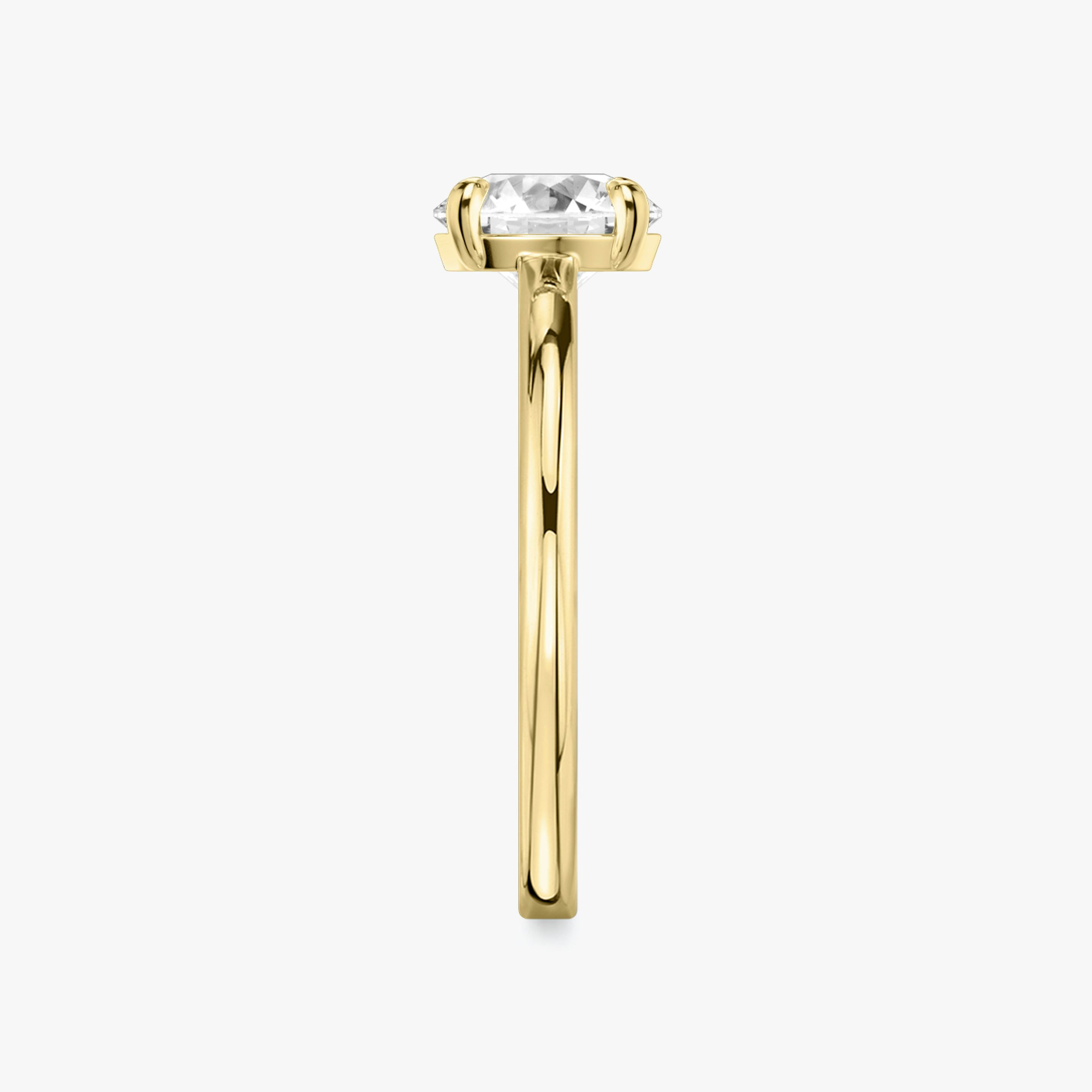 The Cathedral | Round Brilliant | 18k | 18k Yellow Gold | Band: Plain | Carat weight: 1 | Diamond orientation: vertical
