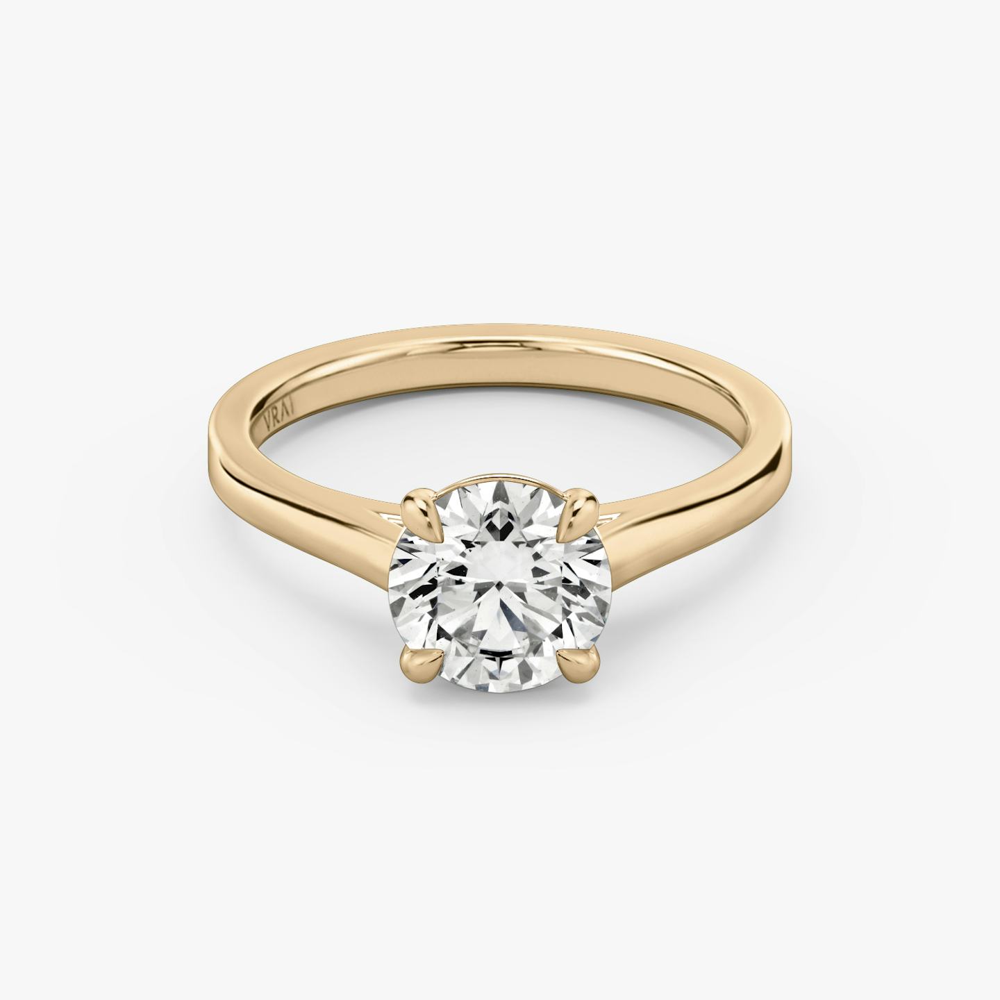The Cathedral | Round Brilliant | 14k | 14k Rose Gold | Band: Plain | Carat weight: 1½ | Diamond orientation: vertical