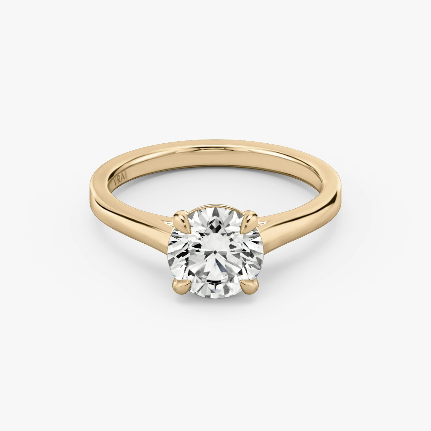 The Cathedral | Round Brilliant | 14k | 14k Rose Gold | Band: Plain | Carat weight: See full inventory | Diamond orientation: vertical
