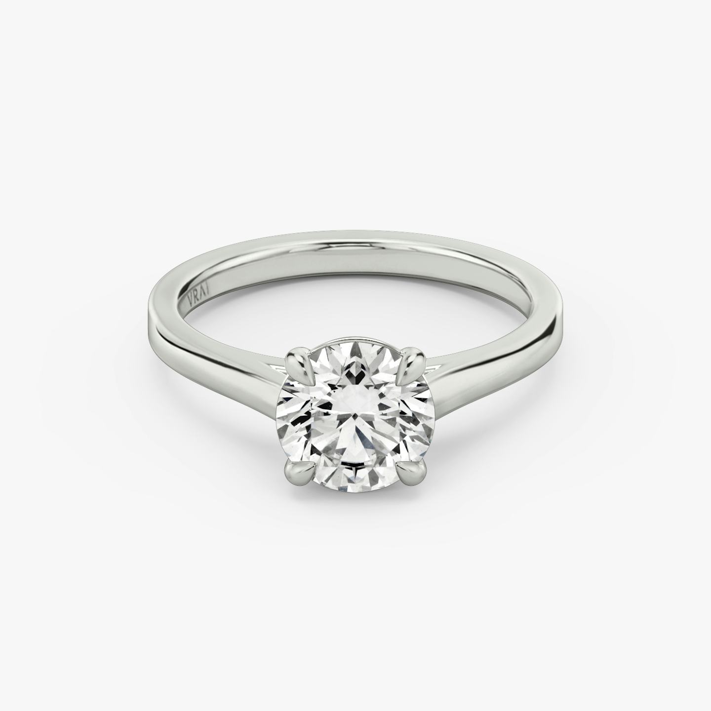 The Cathedral | Round Brilliant | 18k | 18k White Gold | Band: Plain | Carat weight: 1 | Diamond orientation: vertical