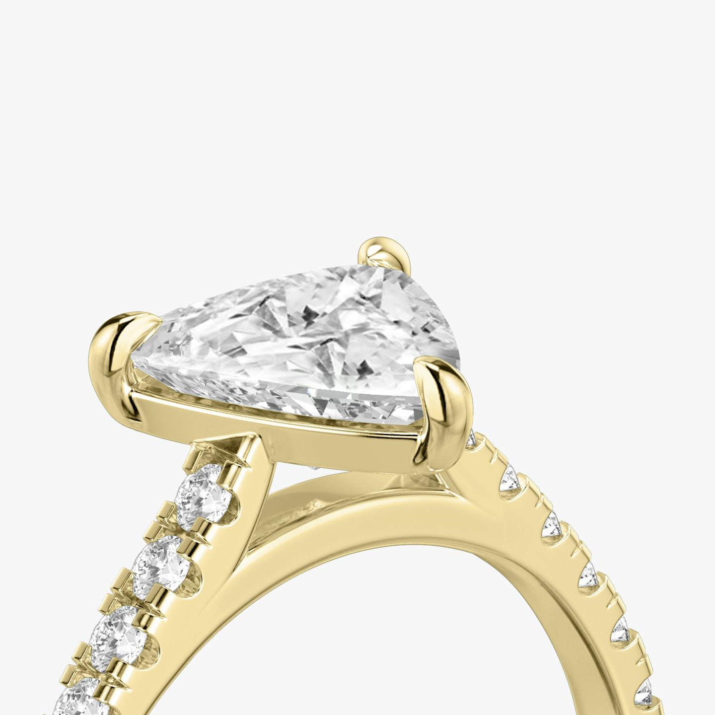 The Cathedral | Trillion | 18k | 18k Yellow Gold | Band: Pavé | Diamond orientation: vertical | Carat weight: See full inventory