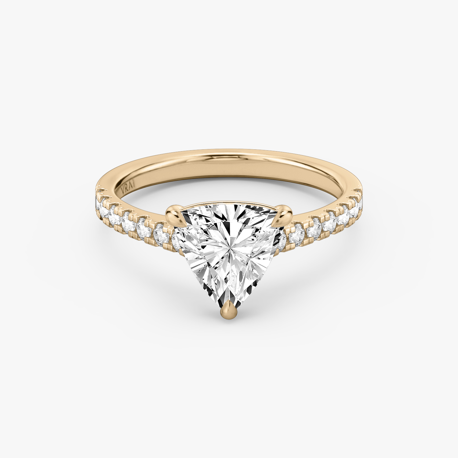 Cathedral Trillion Engagement Ring | 14k Rose Gold