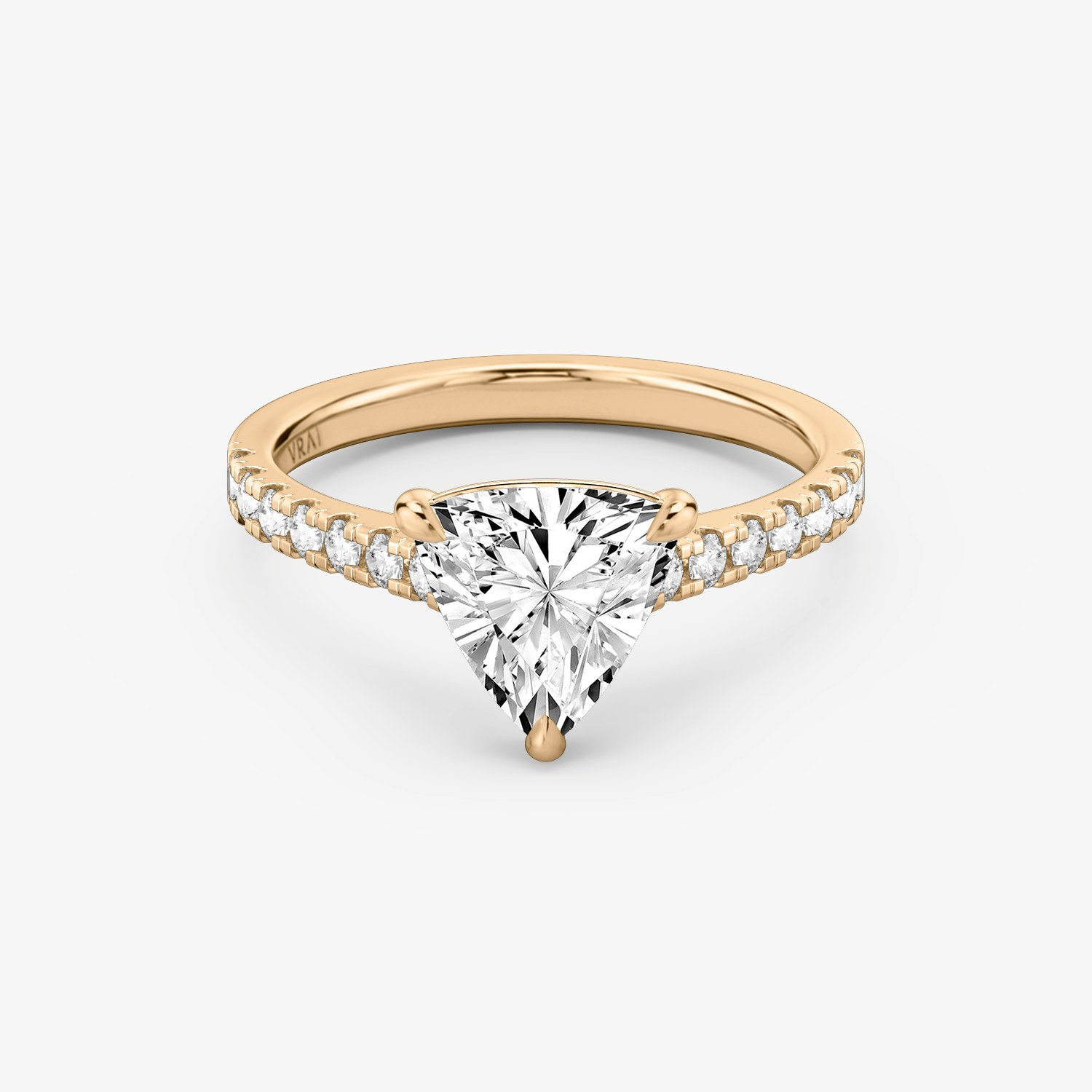 Cathedral Trillion Engagement Ring | 14k Rose Gold