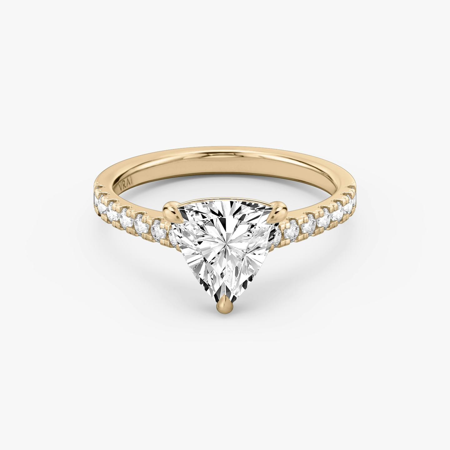 The Cathedral | Trillion | 14k | 14k Rose Gold | Band: Pavé | Diamond orientation: vertical | Carat weight: See full inventory