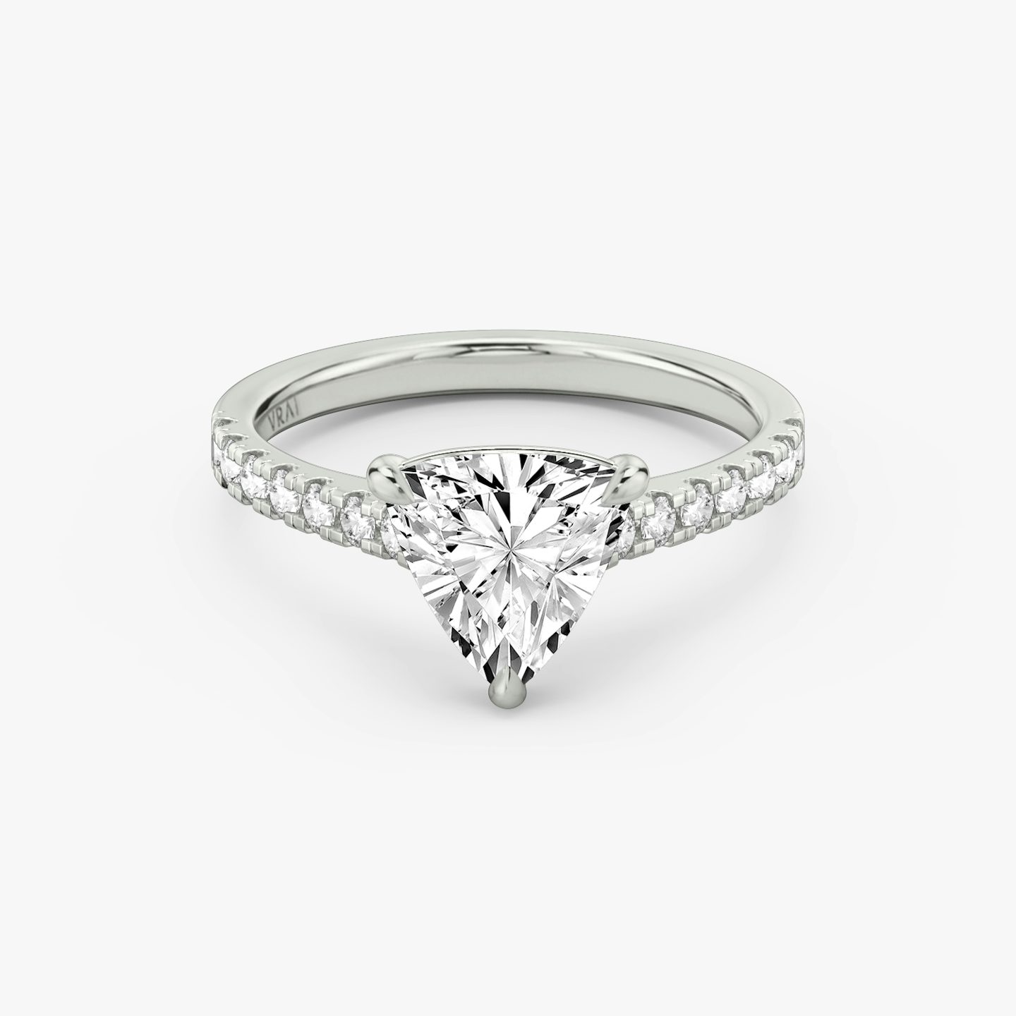The Cathedral | Trillion | Platinum | Band: Pavé | Diamond orientation: vertical | Carat weight: See full inventory