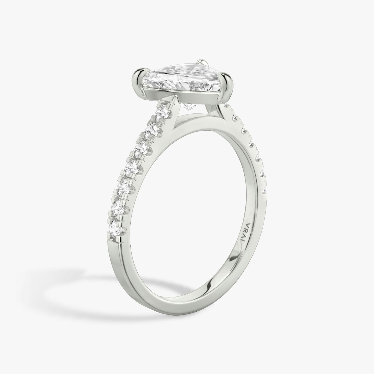 The Cathedral | Trillion | Platinum | Band: Pavé | Diamond orientation: vertical | Carat weight: See full inventory