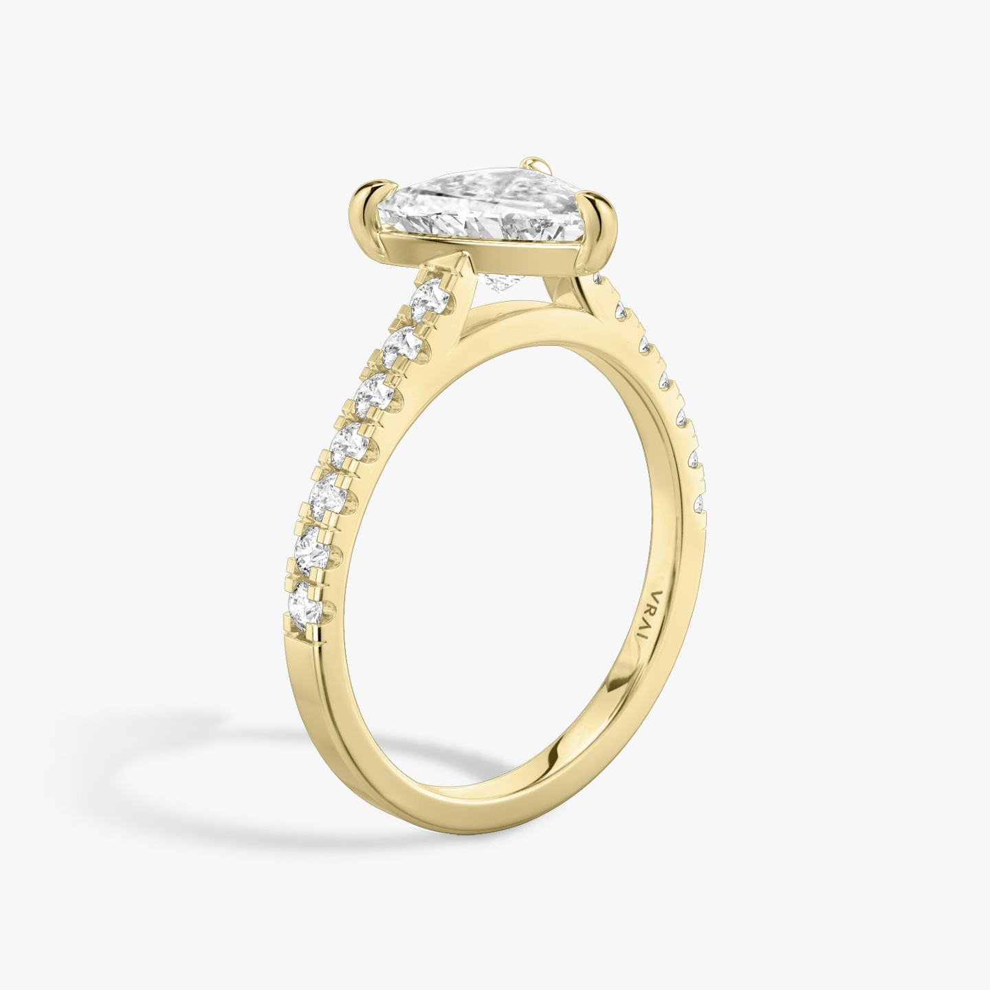 The Cathedral | Trillion | 18k | 18k Yellow Gold | Band: Pavé | Diamond orientation: vertical | Carat weight: See full inventory